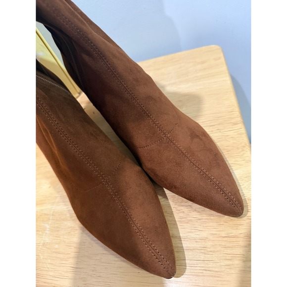 Cosy island Minimalist Zipper Pointed Toe High Boots Size 9 - Picture 10 of 11